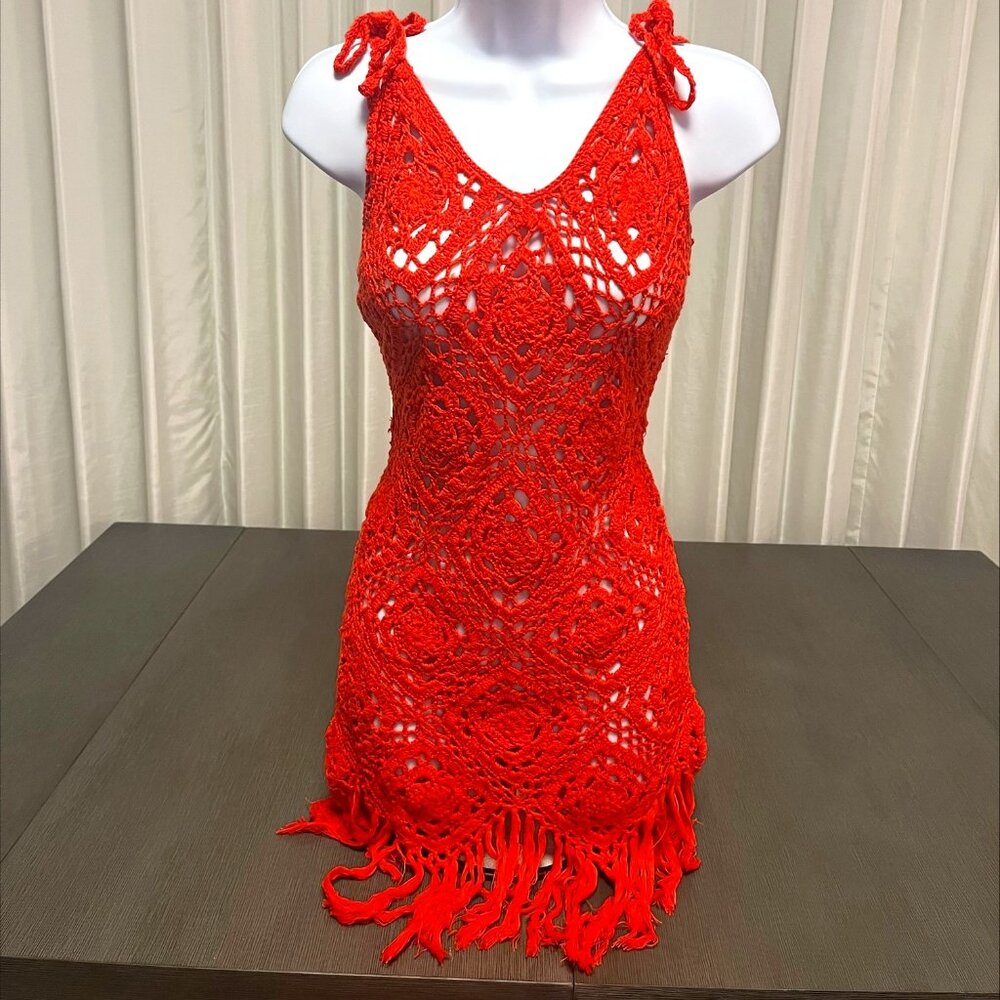 Forever 21 Women's Orange Crochet Cover-up